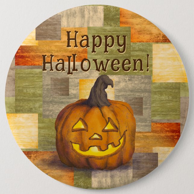 Happy Halloween Jack O' Lantern Pumpkin 6 Cm Round Badge (Front)