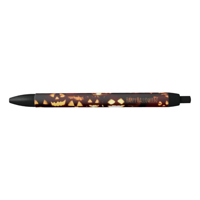 Happy Halloween Jack O Lantern Pumpkins Funny Black Ink Pen (Front)