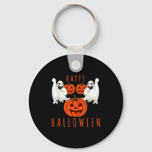 Happy halloween jack o lantern scary ghosts key ring