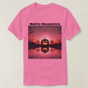 Happy Halloween Jack O Lantern Sunset T-Shirt