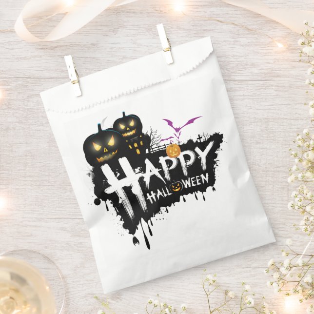 Happy Halloween Jack-o-lanterns  Favour Bags (Clipped)