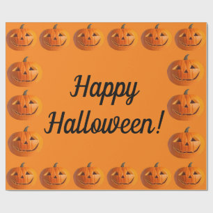 Happy Halloween Jack-O-Lanterns Wrapping Paper