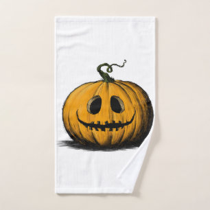 Happy Halloween Jack O'Lantern Adult Natural Hand Towel