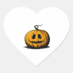 Happy Halloween Jack O'Lantern Adult Natural Heart Sticker