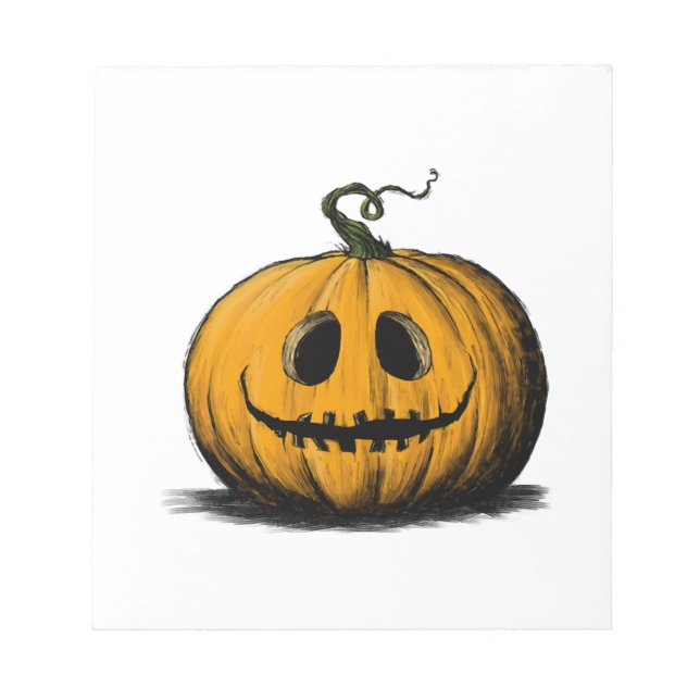 Happy Halloween Jack O'Lantern Adult Natural Notepad (Front)