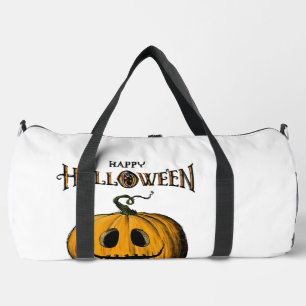 Happy Halloween Jack O'Lantern Adult Orange Tshirt Duffle Bag