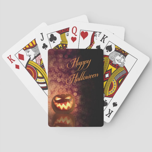 Happy Halloween Jack O'Lantern Party  Playing Cards (Back)