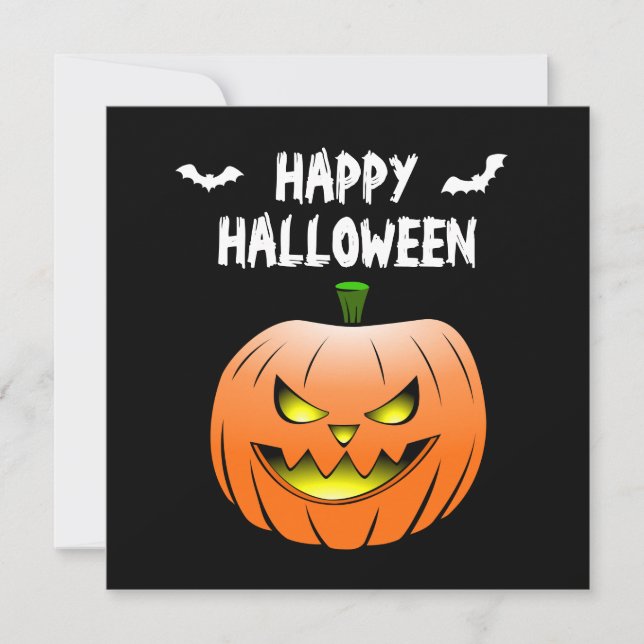 Happy Halloween Jack O'lantern Pumpkin Invitation (Front)