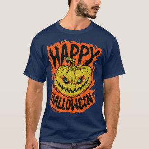 Happy Halloween JackoLantern Pumpkin Down T-Shirt