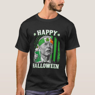 Happy Halloween Joe Biden St Patricks Day Leprecha T-Shirt