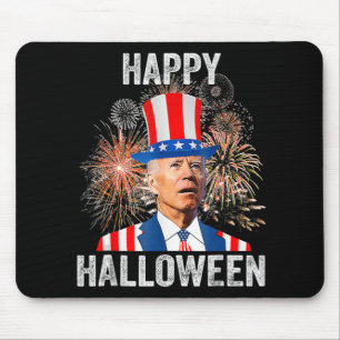 Happy Halloween Joe Biden USA Flag Fireworks th Of Mouse Mat