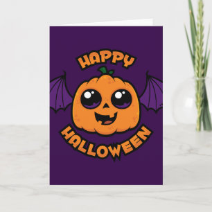 Happy Halloween Kawaii Pumpkin Spooky Cuteness Card