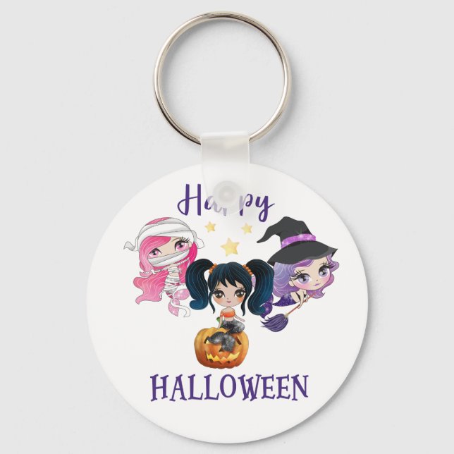 Happy Halloween keychain Creepy Mermaid keychain (Front)