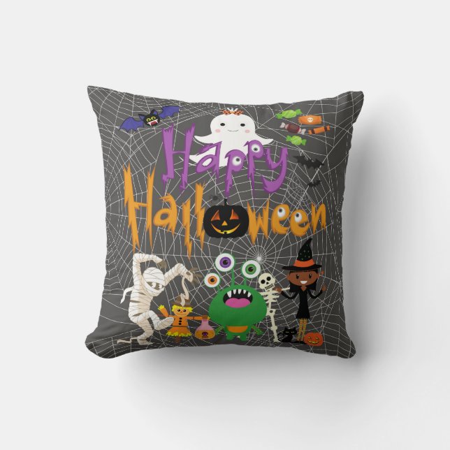Happy Halloween Kids Cute and Spooky   Cushion (Front)