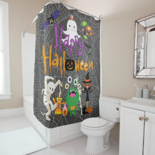 Happy Halloween Kids Cute and Spooky   Shower Curtain