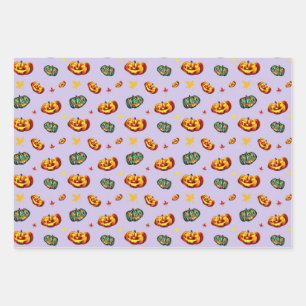 Happy Halloween Kürbisse Wrapping Paper Sheet