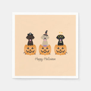 Happy Halloween Labrador Retriever Dogs Pumpkin Napkin