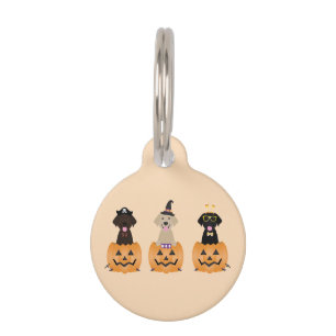 Happy Halloween Labrador Retriever Dogs Pumpkin Pet Tag