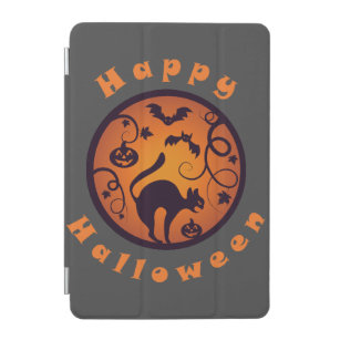 Happy Halloween lantern black cat spiders and bats iPad Mini Cover