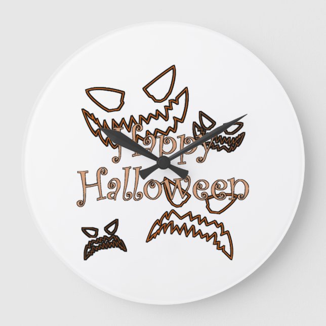 happy Halloween Large Clock (Front)