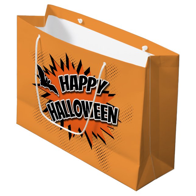Happy Halloween Large Gift Bag (Front Angled)
