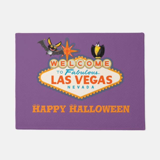 Happy Halloween Las Vegas Style Doormat (Front)