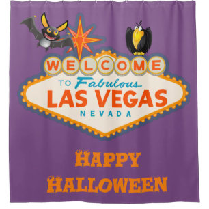 Happy Halloween Las Vegas Style Shower Curtain