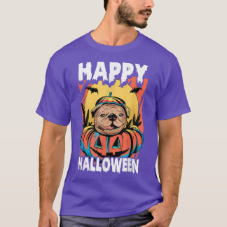 Happy Halloween Lazy Costume Cute Pumpkin Dog Pupp T-Shirt