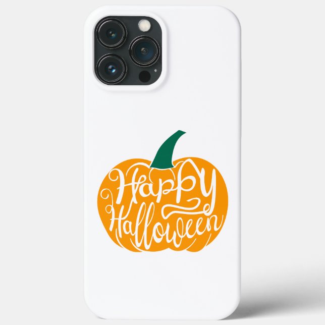 Happy Halloween lettering on carved pumpkin Case-Mate iPhone Case (Back)