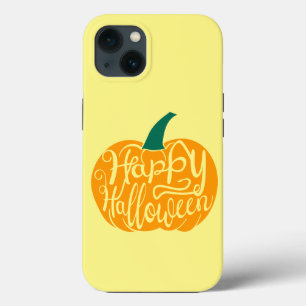 Happy Halloween lettering on carved pumpkin iPhone 13 Case
