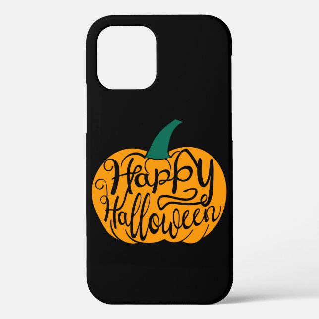 Happy Halloween lettering on carved pumpkin Case-Mate iPhone Case (Back)