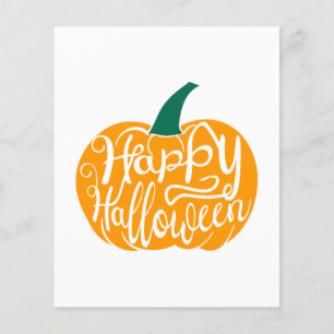 Happy Halloween lettering on carved pumpkin Flyer