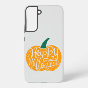 Happy Halloween lettering on carved pumpkin Samsung Galaxy Case