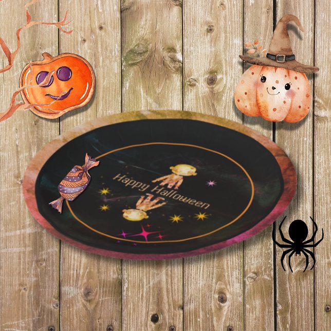 Happy Halloween Little Monster Paper Plate (Happy Halloween Little Monster Paper Plates)