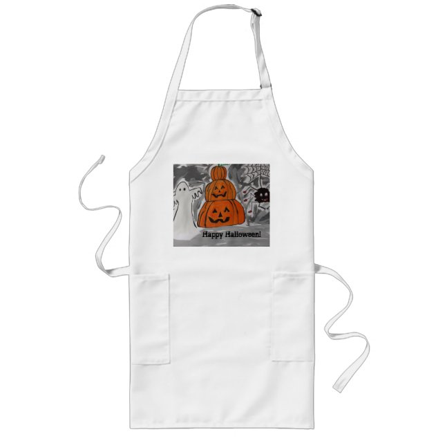 Happy Halloween Long Apron (Front)