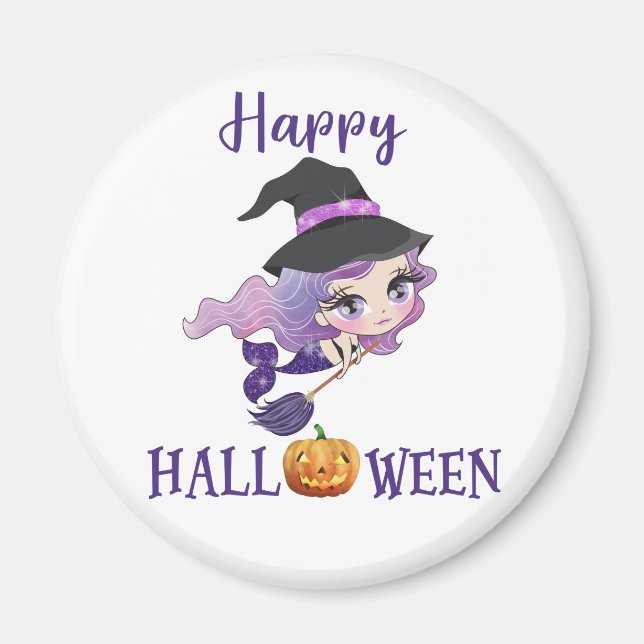Happy Halloween magnet Girl Spooky mermaid magnet (Front)
