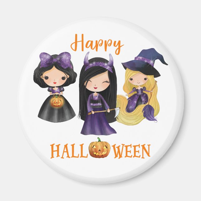 Happy Halloween magnet Girl Spooky princess magnet (Front)