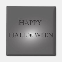 Happy Halloween magnet with a spider