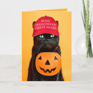 Happy Halloween Make Halloween Great Again Cat Holiday Card
