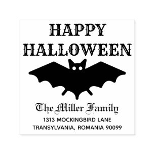 Happy Halloween Mansion Horror Return Address Self-inking Stamp