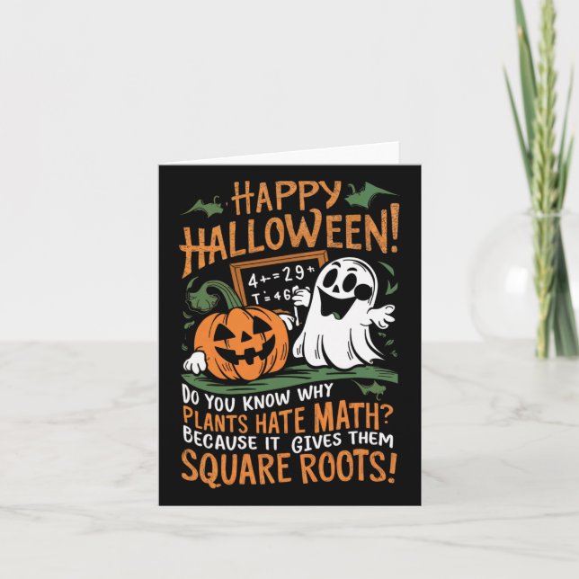 Happy Halloween - Math Teacher Scientist Funny Des Card (Front)