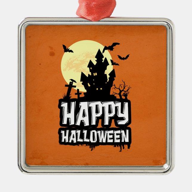 Happy Halloween Metal Tree Decoration (Front)