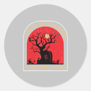 Happy Halloween Midnight Party Classic Round Sticker
