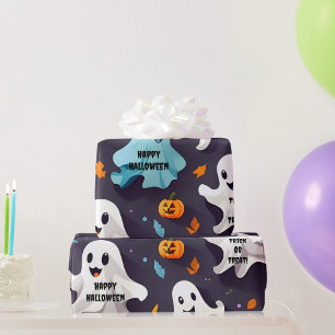 Happy Halloween Mini Ghosts Wrapping Paper
