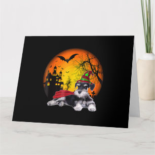 happy halloween miniature schnauzer dogs halloween card