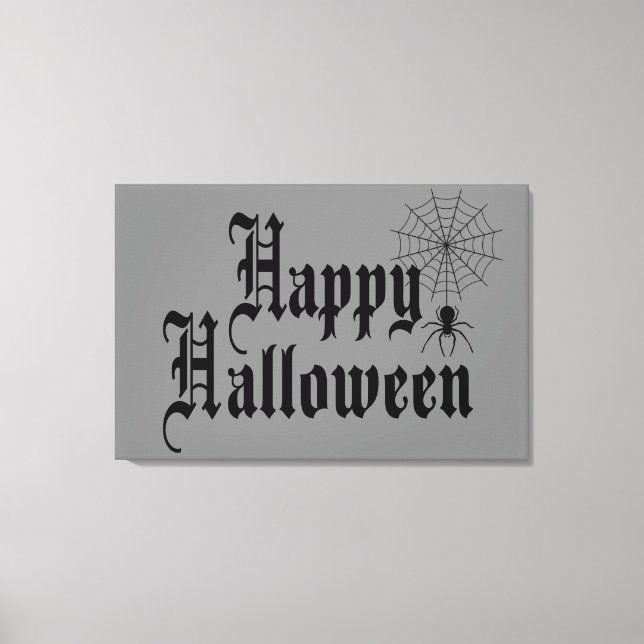 Happy Halloween minimalist typography Canvas Print (Front)
