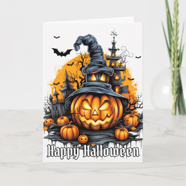 Happy Halloween Mischievous Pumpkin Card (Front)