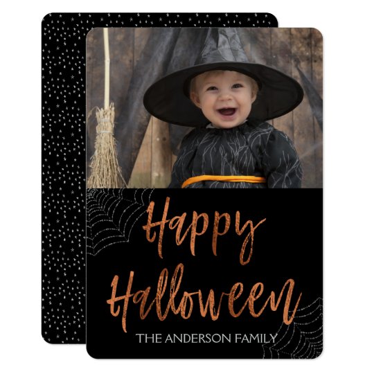Happy Halloween Modern Halloween Photo Card