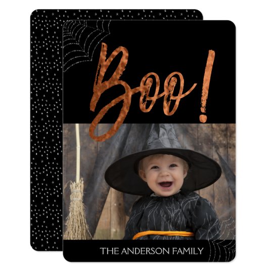 Happy Halloween Modern Halloween Photo Card
