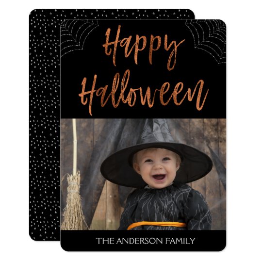 Happy Halloween Modern Halloween Photo Card